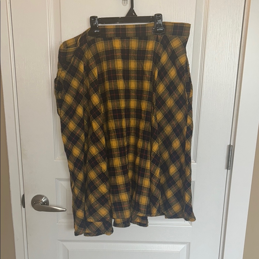 Yellow and Black Plaid Skirt